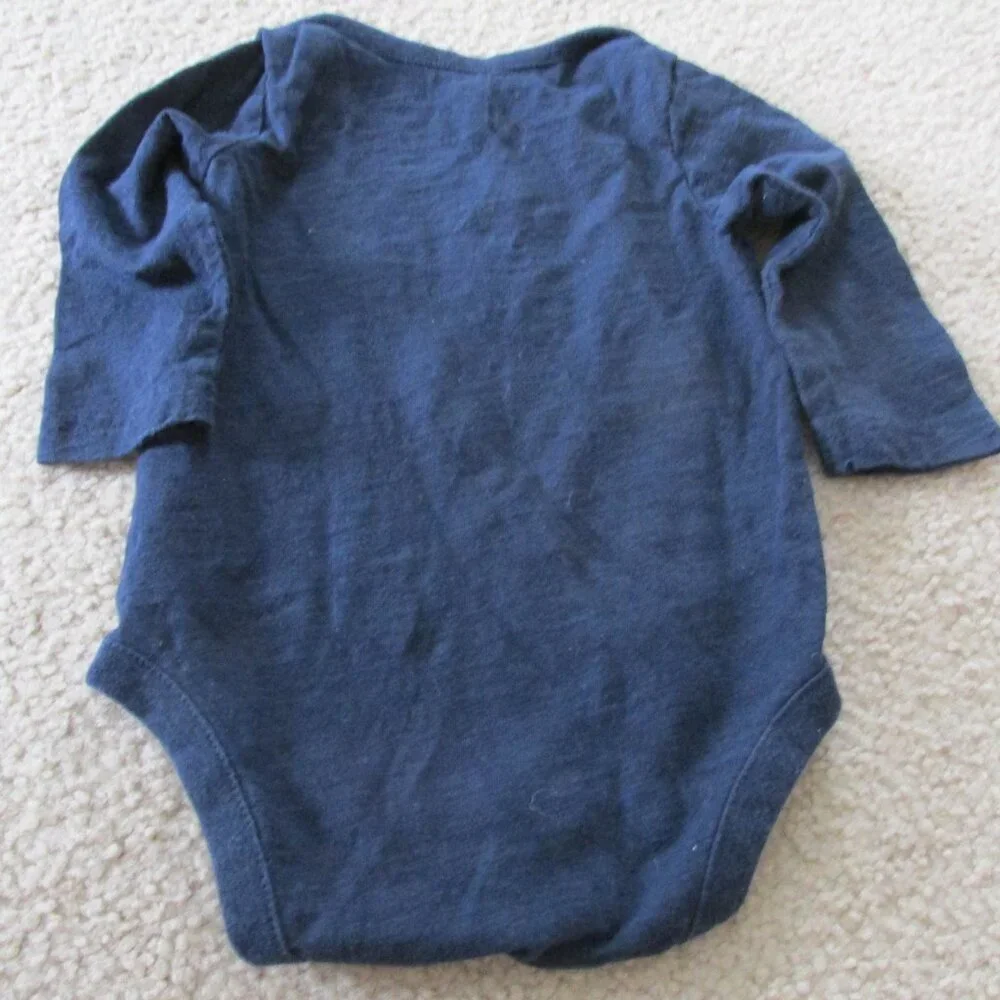 Baby Gap One Piece Bodysuit Infant Boys Size 3-6M Blue Long Sleeve Nautical Snap
